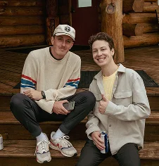 Two AdShark team members at the company retreat