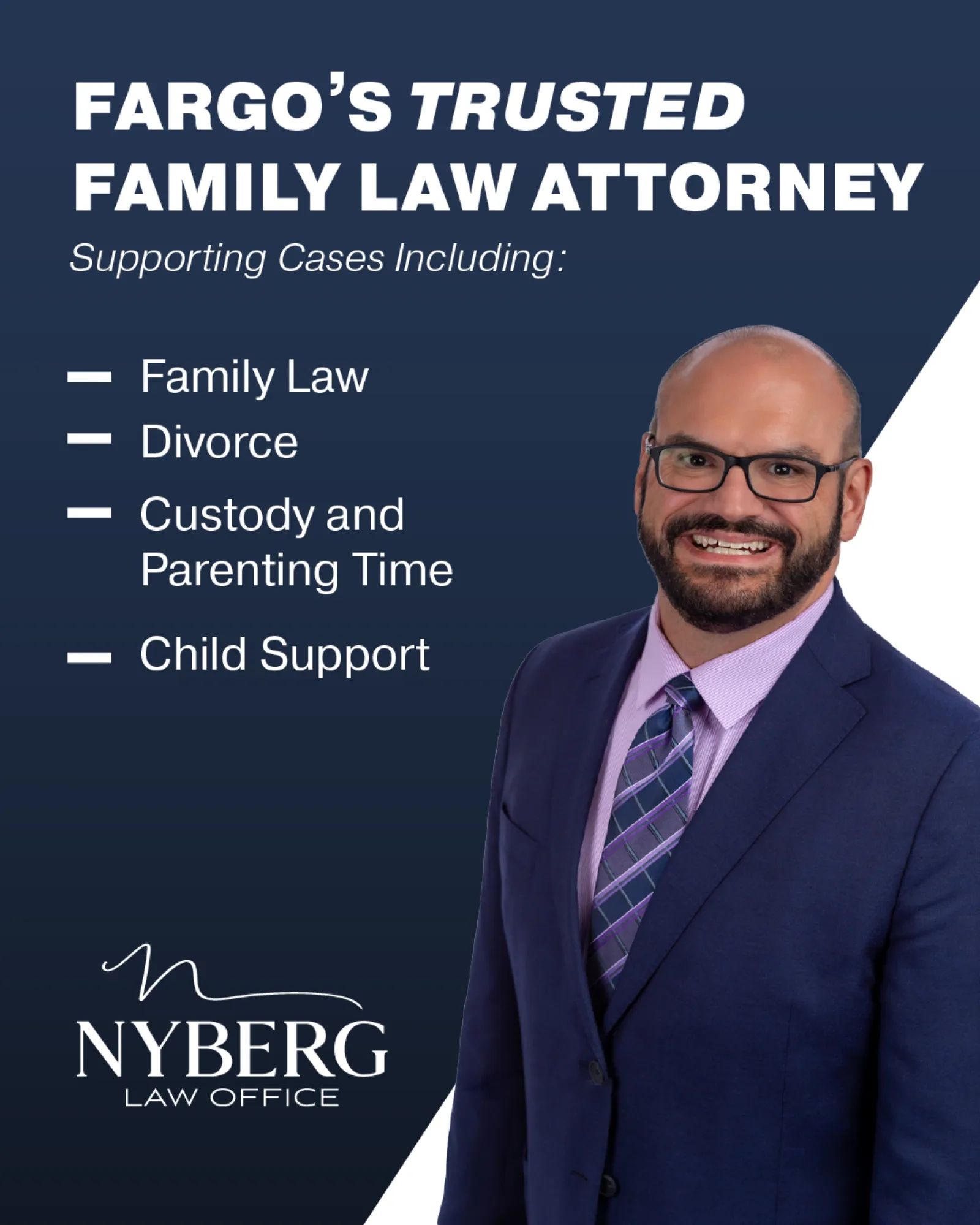 AdShark ad creative — Nyberg Law Trusted