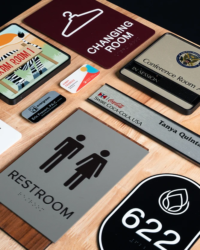 Office Sign Company product photography