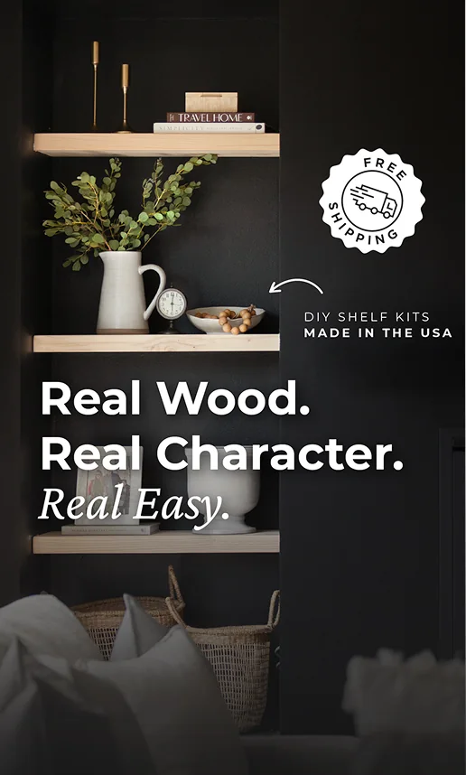 Furniture brand social ad — Real Wood. Real Character. Real Easy.