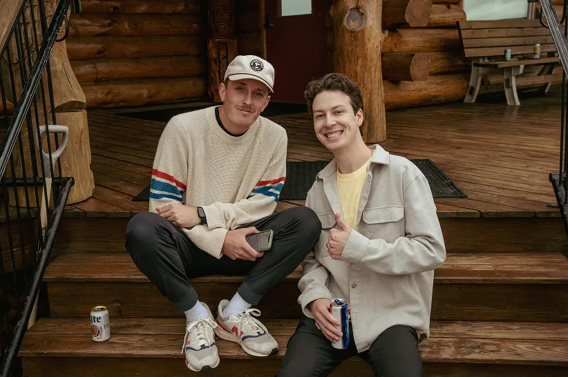 Two AdShark team members at a company retreat