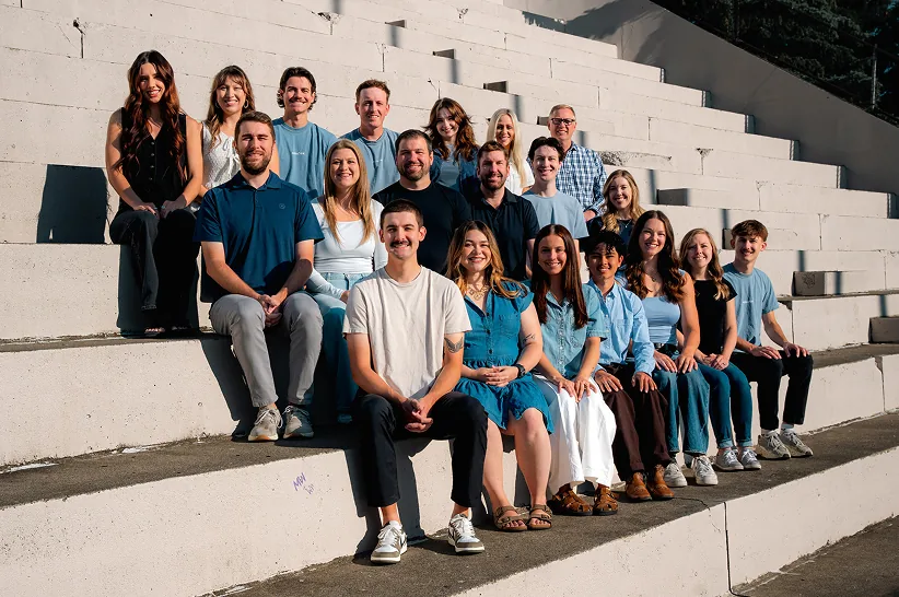 The full AdShark team together outdoors