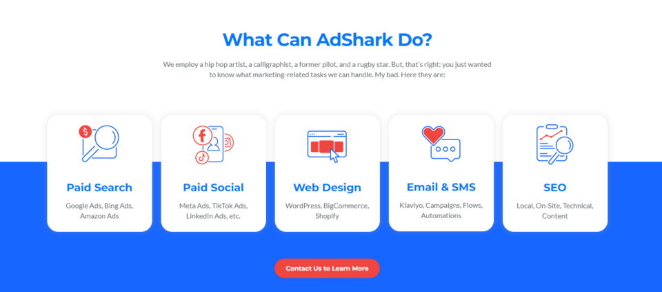 explanation of products or services adshark