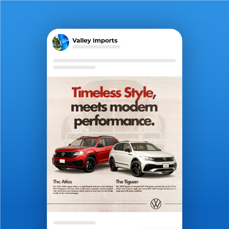 Valley Imports Ad Example