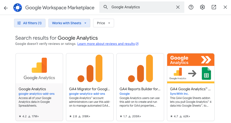 how to find the google analytics backup sheets add-on extension for data backups