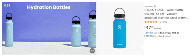 Hydroflask Amazon ad video example